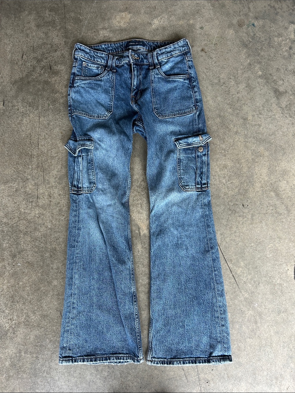 Aeropostale Blue Cargo Flare Jeans